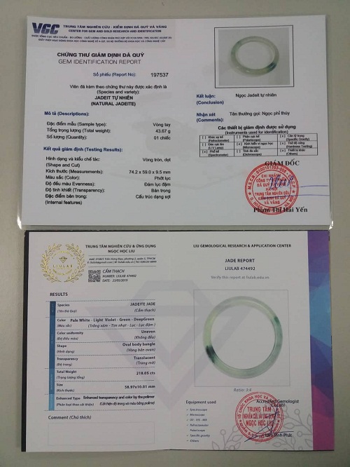 Ngọc cẩm thạch cho ra hai kết quả giám định khác nhau tại hai trung tâm?